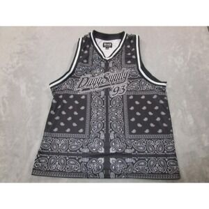 Dogg Supply by Snoop Dogg Jersey Mens Large Black White Paisley Bandana 93